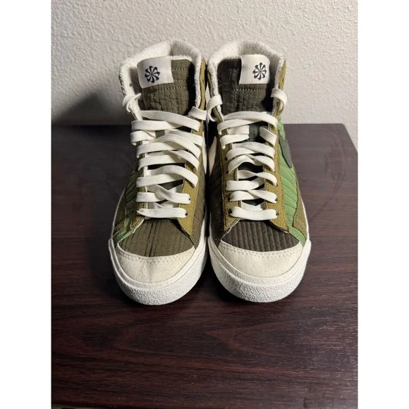 Nike Blazer Mid '77 SE Recycled Olive Green Pink Quilt GS US 4.5Y fits like 6.5w - Picture 3 of 9